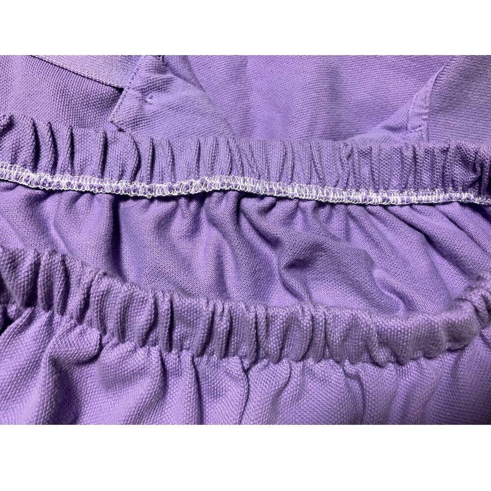 Polo Crop Top Custom Rework, Purple, Size Small (See Desc), Cinch/Elastic Bottom - Picture 8 of 10